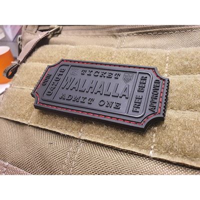 Écusson WALHALLA TICKET BEER velcro plastique NOIR JACKETS TO GO JTG-WTBP-MB 2