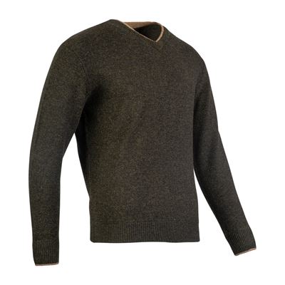 Pull ASHCOMBE à encolure en V en laine d'agneau VERT JACK PYKE JVNECASHDO 3