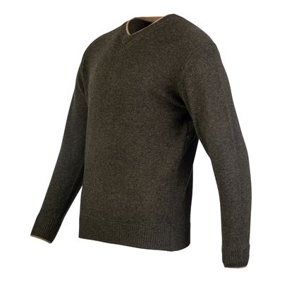Pull ASHCOMBE à encolure en V en laine d'agneau VERT JACK PYKE JVNECASHDO 4