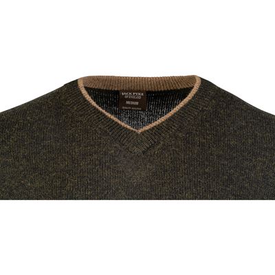 Pull ASHCOMBE à encolure en V en laine d'agneau VERT JACK PYKE JVNECASHDO 5