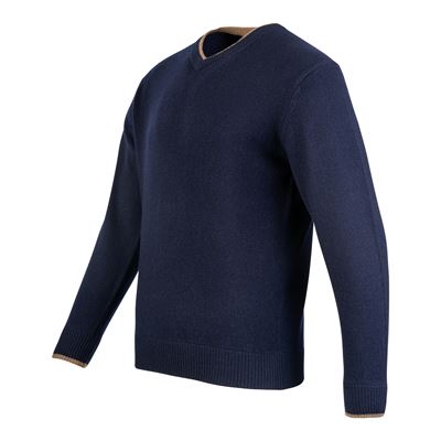 Pull ASHCOMBE à encolure en V en laine d'agneau BLEU JACK PYKE JVNECASHNAV 4