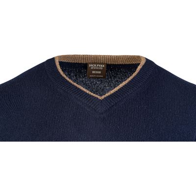 Pull ASHCOMBE à encolure en V en laine d'agneau BLEU JACK PYKE JVNECASHNAV 5