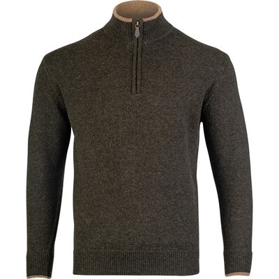 Pull ASHCOMBE avec fermeture éclair, laine d'agneau DARK OLIVE JACK PYKE JZKNITASHDO 2