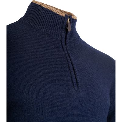 Pull ASHCOMBE avec fermeture éclair en laine d'agneau NAVY BLUE JACK PYKE JZKNITASHNAV 6