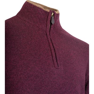 Pull ASHCOMBE avec fermeture éclair en laine d'agneau PLUM JACK PYKE JZKNITASHPL 5