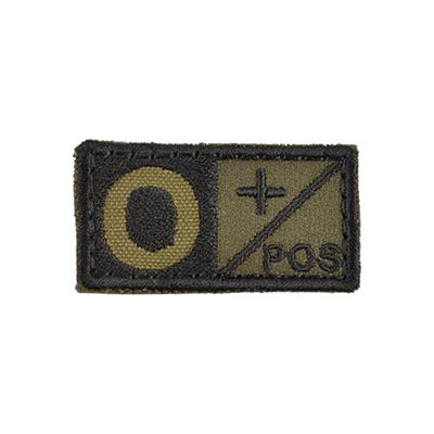 Écusson groupe sanguin 0 POS VELCRO VERT