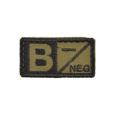 Écusson groupe sanguin B NEG VELCRO VERT