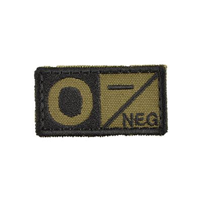 Écusson groupe sanguin 0 NEG VELCRO VERT