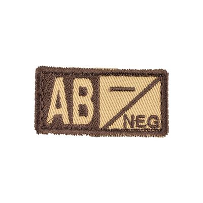 Écusson groupe sanguin AB NEG VELCRO SABLE