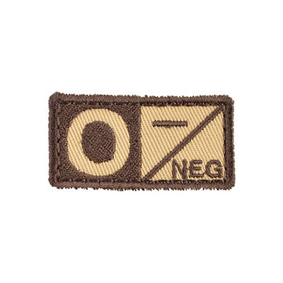 Écusson groupe sanguin 0 NEG VELCRO SABLE