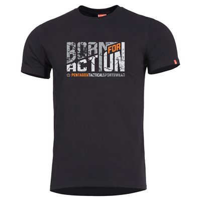 T-shirt BORN FOR ACTION NOIR