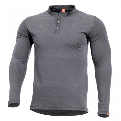 T-shirt ROMEO HENLEY à manches longues WOLF GREY