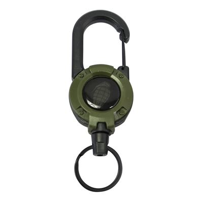 Porte-clés HEAVY DUTY avec treuil et mousqueton VERT