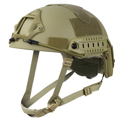 Casque FAST de parachutiste en plastique complet velcro COYOTE