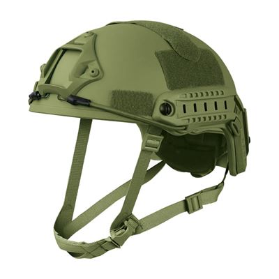 Casque FAST de parachutiste en plastique complet avec velcro VERT
