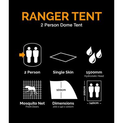 Tente RANGER pour 2 personnes VERTE KOMBAT KO-1727-OD 4