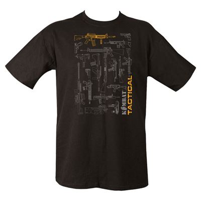 T-shirt TACTICAL GUN en coton NOIR