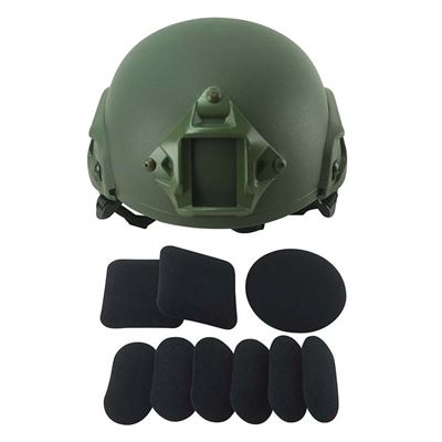 Casque MICH 2000 complet en plastique VERT KOMBAT KO-3158-OG 2