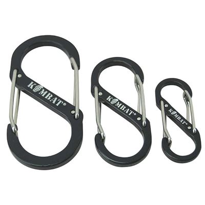 Mousquetons S, lot de 3 tailles, NOIRS KOMBAT KO-3169 2