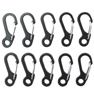 Mousquetons à œillet 10 pièces NOIRS