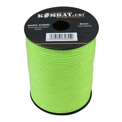 Cordon PARA CORD ø 3 mm / 100 m NEON GREEN