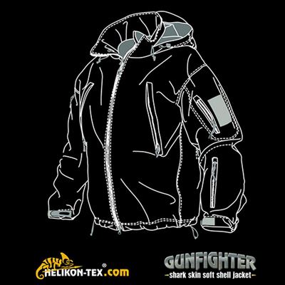 Veste GUNFIGHTER Shark Skin NOIRE Helikon-Tex® KU-GUN-FM-01 7