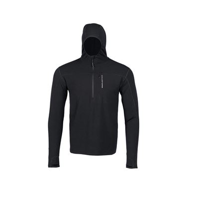 Sweat-shirt fonctionnel avec fermeture éclair LOCHSA MERINO NOIR