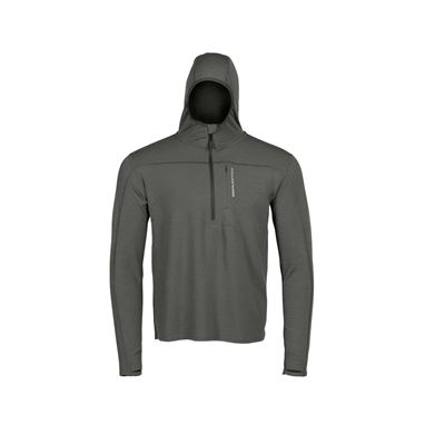 Sweat-shirt fonctionnel avec fermeture éclair LOCHSA MERINO SLATE GRIS