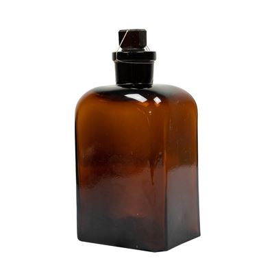 Bouteille en verre carrée avec goulot taillé 500 ml MARRON