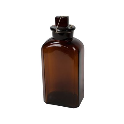 Bouteille en verre carrée à col large taillé 250 ml MARRON