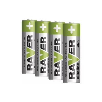 Pile alcaline RAVER « crayon » 1,5 V AA / LR06 blister 4 pièces