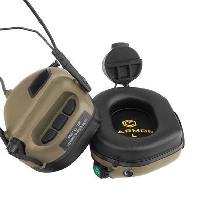 Casque électronique M31H PLUS avec fixation sur casque COYOTE BROWN EARMOR M31H-CB-ARC-PLUS 2