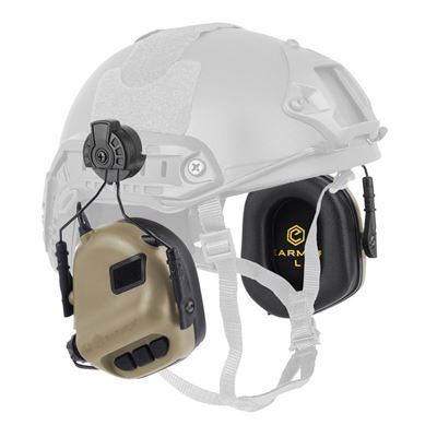 Casque électronique M31H PLUS avec fixation sur casque COYOTE BROWN