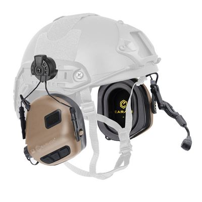 Casque électronique M32H PLUS avec fixation sur casque COYOTE BROWN