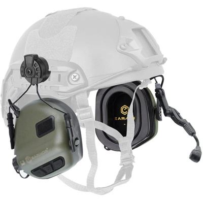 Casque électronique M32H PLUS avec fixation sur casque VERT