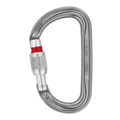 Mousqueton PETZL Am'D avec verrouillage SCREW-LOCK GRIS
