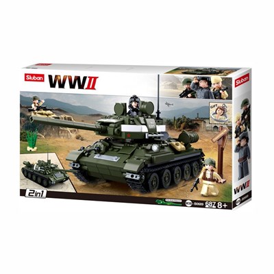 Kit de construction TANK SOVIÉTIQUE T-34/85 2 en 1 Sluban M38-B0689 3