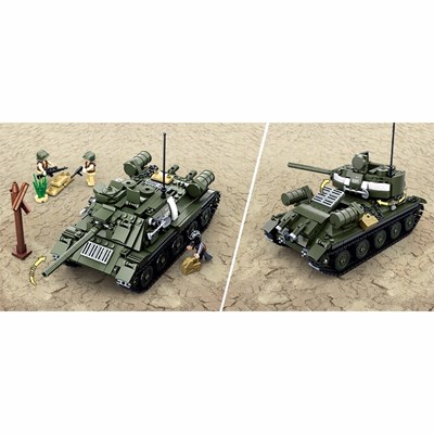 Kit de construction TANK SOVIÉTIQUE T-34/85 2 en 1 Sluban M38-B0689 6