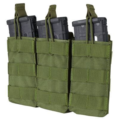 Sacoche MOLLE triple pour chargeur. 3xM4 ouverte VERTE