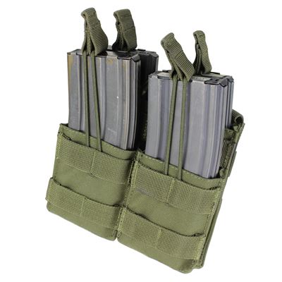 Sacoche MOLLE double pour chargeurs 4xM4 ouverte VERTE