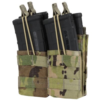 Sacoche MOLLE double pour chargeurs 4xM4 ouverte. MULTICAM®