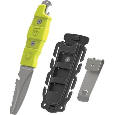Couteau à lame fixe AKUA pour la plongée, lame combinée, VERT ESEE MCN62065 5