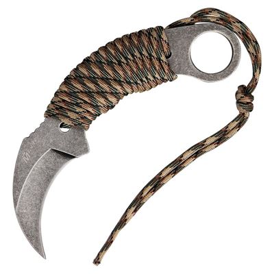 Couteau KARAMBIT paracord WOODLAND