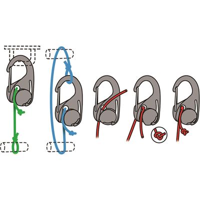 Mousqueton de fixation CAMJAM 4 pièces NOIR NiteIze N04652 2