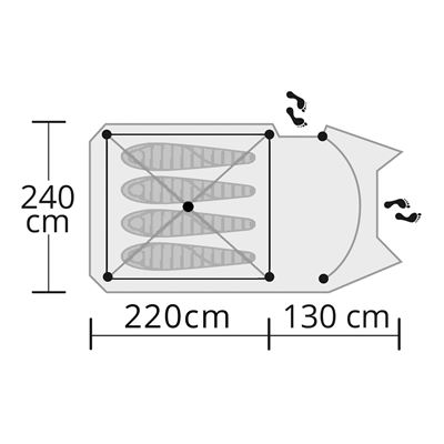 Tente pour 4 personnes Hyggelig VERTE Origin Outdoors 310874 2