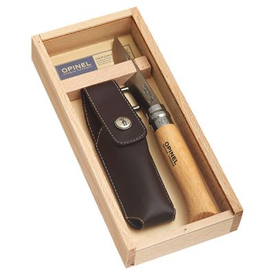 Coffret OPINEL avec VRI n° 08 OLIVE + étui