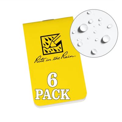 Bloc-notes imperméable On-The-Go 6 pièces JAUNE