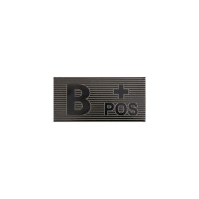 Écusson IR groupe sanguin VELCRO B + POS NOIR/VERT