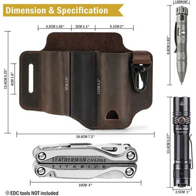 Étui ceinture PJ29 Multi Tool CUIR MARRON  PJ29-BRN 5