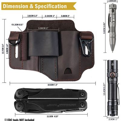 Étui ceinture PJ36 Multi Tool EN CUIR MARRON  PJ36-BRN 3